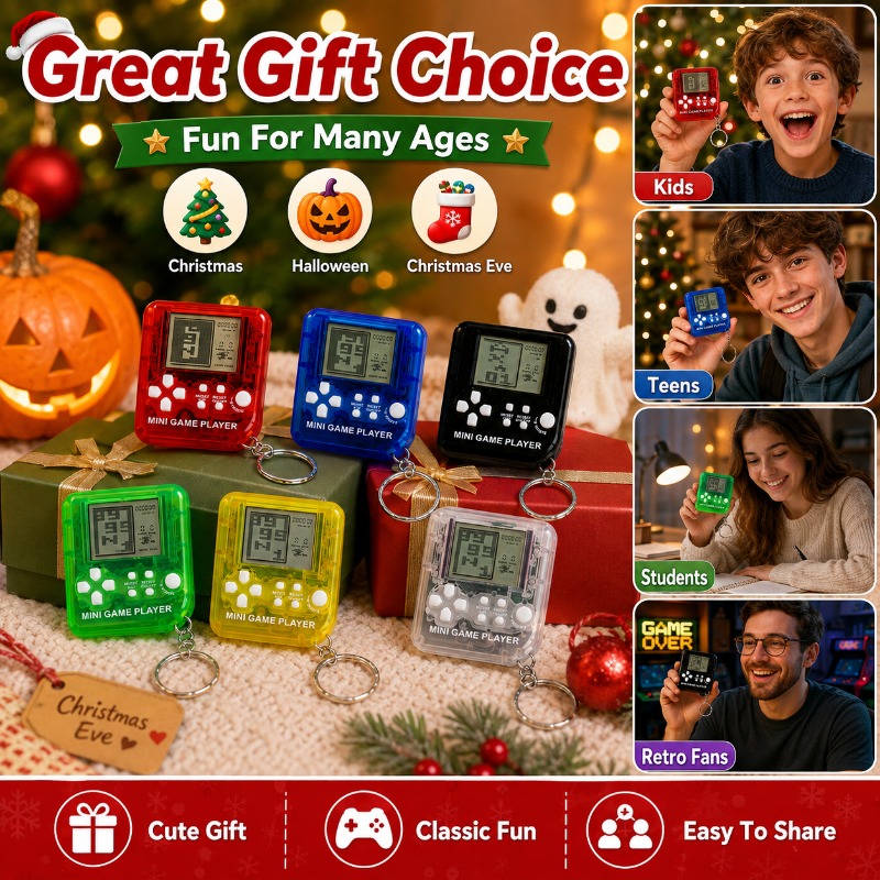 Gaming Console Keychain - Мини-консоль для игры в тетрис, брелок,